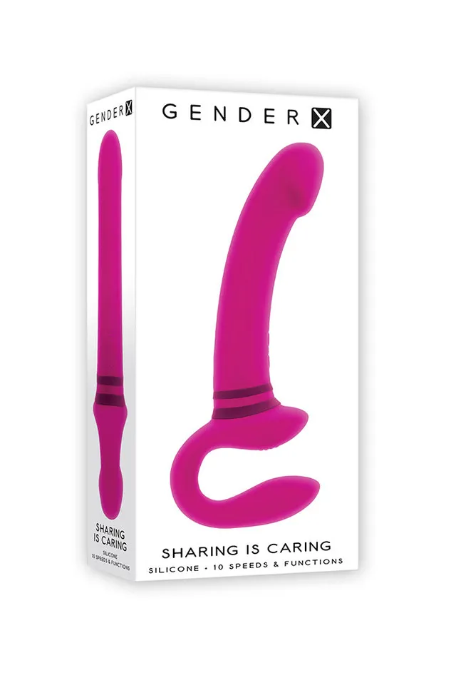 Female Sex Toys Evolved Gender X Sharing Is Caring Vibrating Strapless StrapOn Pink