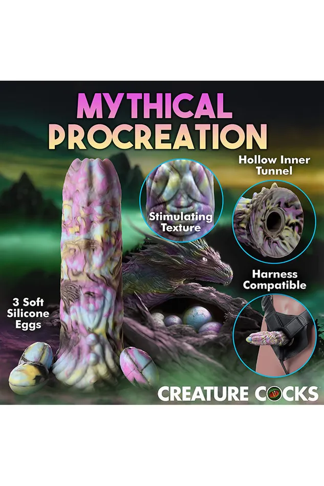 Female Sex Toys XR Brands XR Brands Dragon Spawn Dragon Ovipositor Dildo with Eggs Multicolour