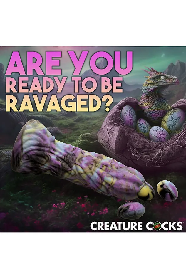 Female Sex Toys XR Brands XR Brands Dragon Spawn Dragon Ovipositor Dildo with Eggs Multicolour