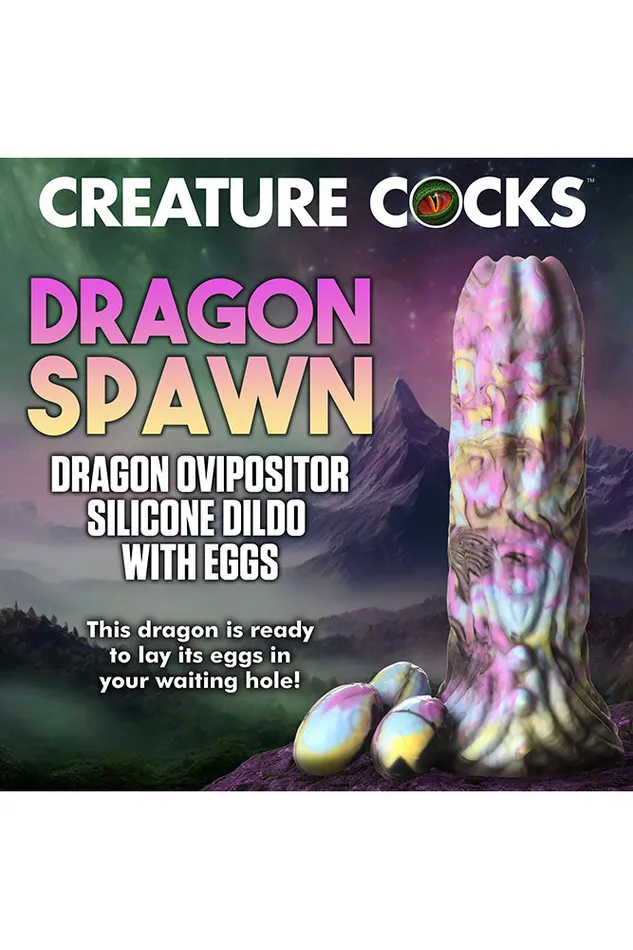 Female Sex Toys XR Brands XR Brands Dragon Spawn Dragon Ovipositor Dildo with Eggs Multicolour