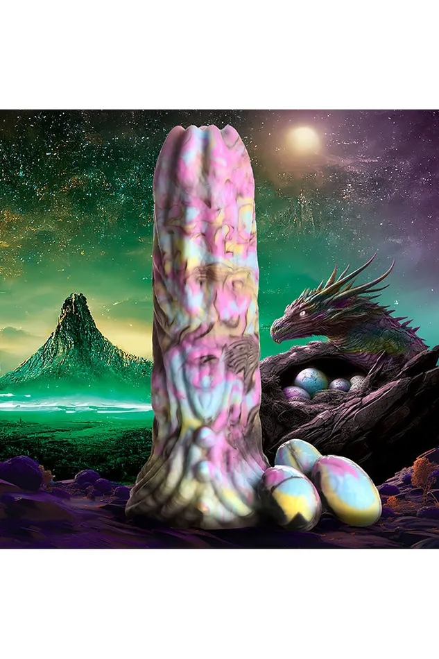 Female Sex Toys XR Brands XR Brands Dragon Spawn Dragon Ovipositor Dildo with Eggs Multicolour