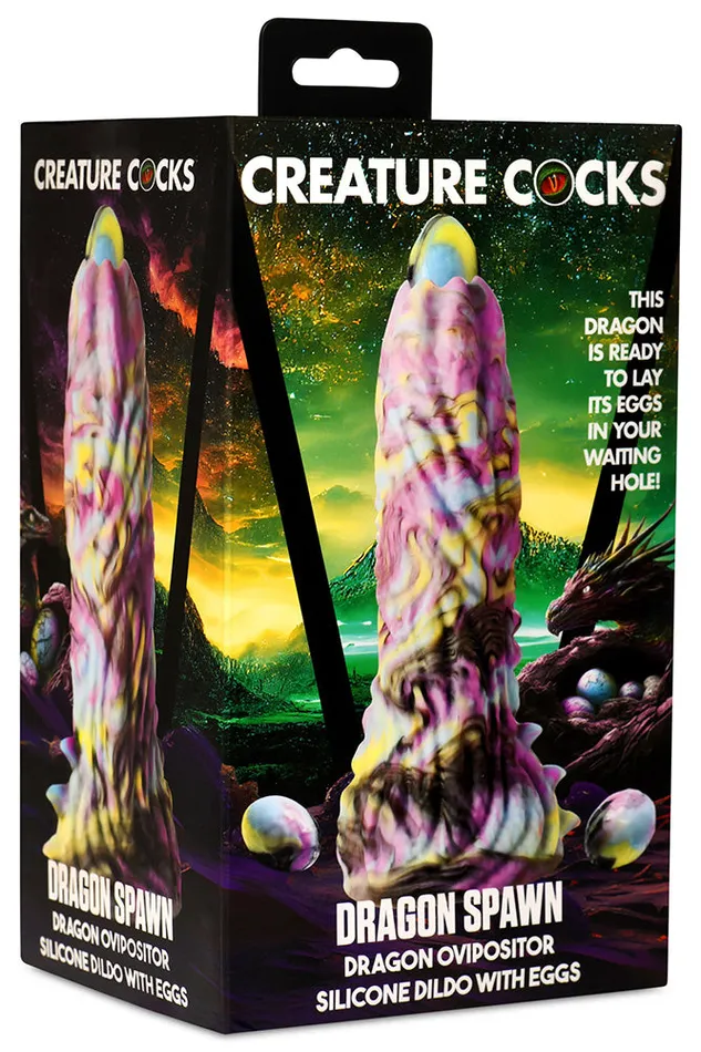 Female Sex Toys XR Brands XR Brands Dragon Spawn Dragon Ovipositor Dildo with Eggs Multicolour