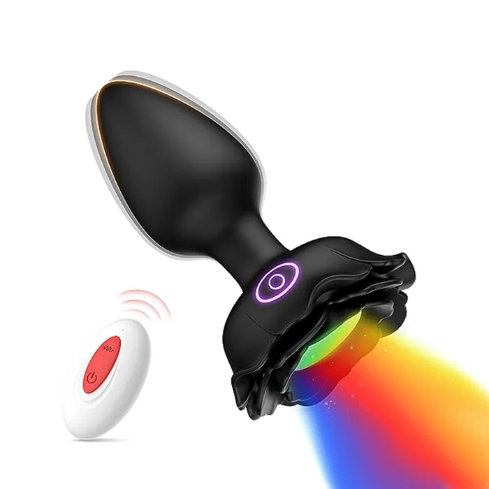 LED Vibrating Butt Plug with 10 Colors Vibration Settings Amovibe Male Sex Toys LED Vibrating Butt Plug with 10 Colors Vibration Settings Amovibe Male Sex Toys