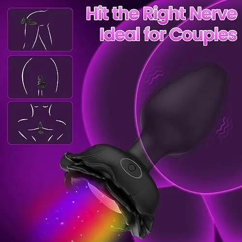LED Vibrating Butt Plug with 10 Colors Vibration Settings Amovibe Male Sex Toys