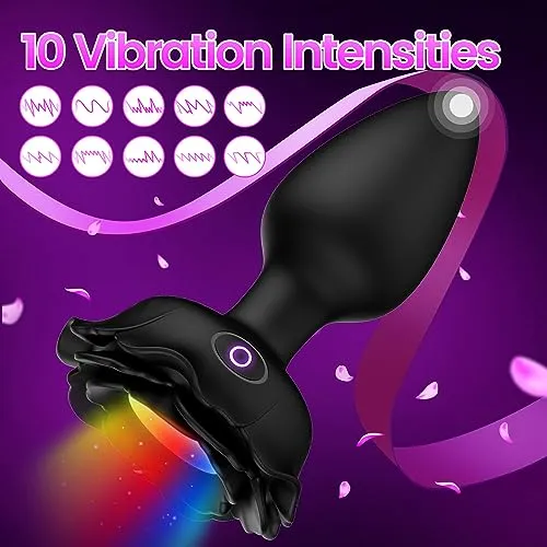 LED Vibrating Butt Plug with 10 Colors Vibration Settings Amovibe Male Sex Toys