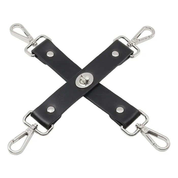 LOVE IN LEATHER Anal Love In Leather Faux Leather Black Restraint Joins Silver LOVE IN LEATHER Anal Love In Leather Faux Leather Black Restraint Joins Silver