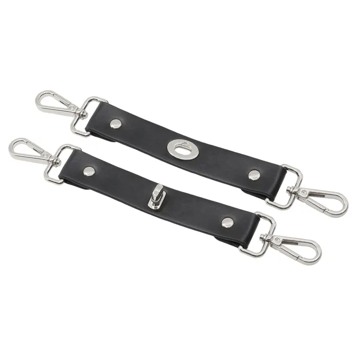 LOVE IN LEATHER Anal Love In Leather Faux Leather Black Restraint Joins Silver