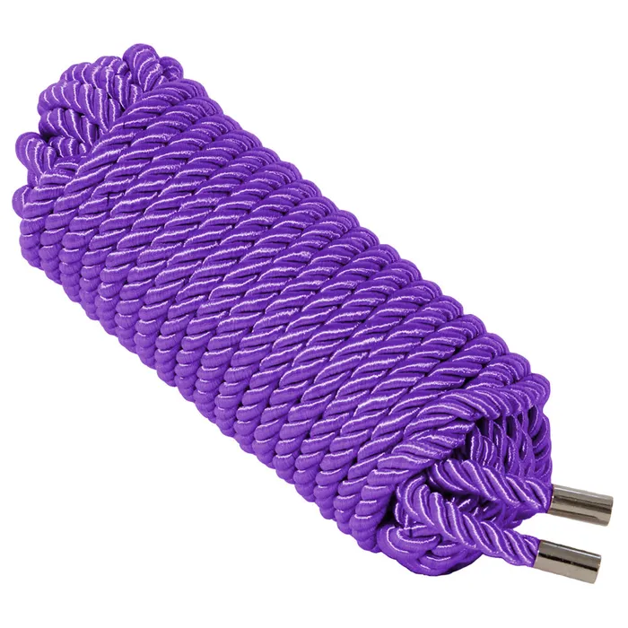 LOVE IN LEATHER Vibrators Love In Leather Satin Bondage Rope 10 Metre Purple