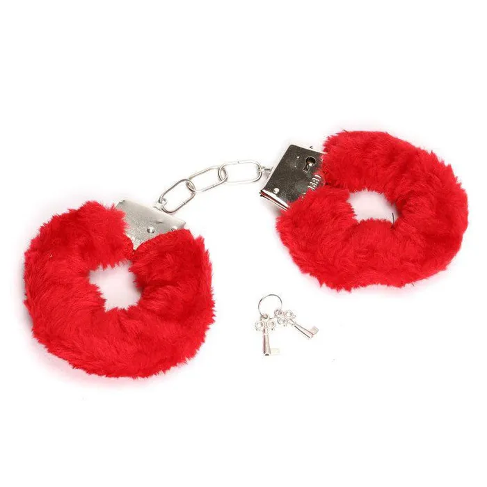 LOVETOY Vibrators Lovetoy Fetish Pleasure Fluffy Handcuffs Red