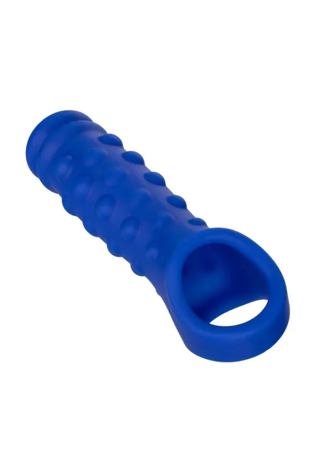 Male Sex Toys Cal Exotics Cal Exotics Admiral Liquid Silicone Beaded Penis Extension Blue