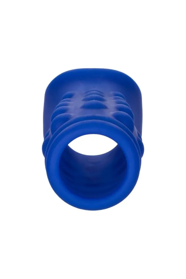 Male Sex Toys Cal Exotics Cal Exotics Admiral Liquid Silicone Beaded Penis Extension Blue