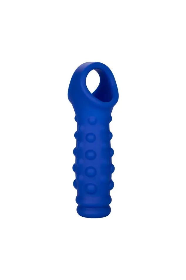 Male Sex Toys Cal Exotics Cal Exotics Admiral Liquid Silicone Beaded Penis Extension Blue