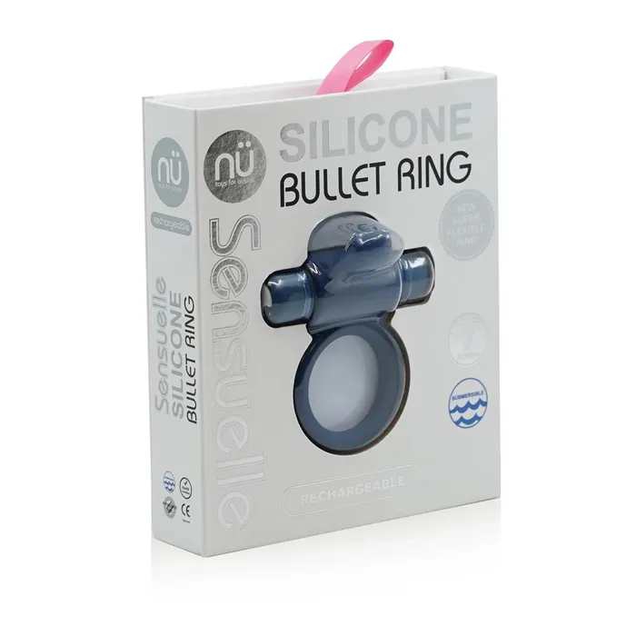 Male Sex Toys Nu Sensuelle Vibrating Bullet Cock Ring Navy Nu Sensuelle