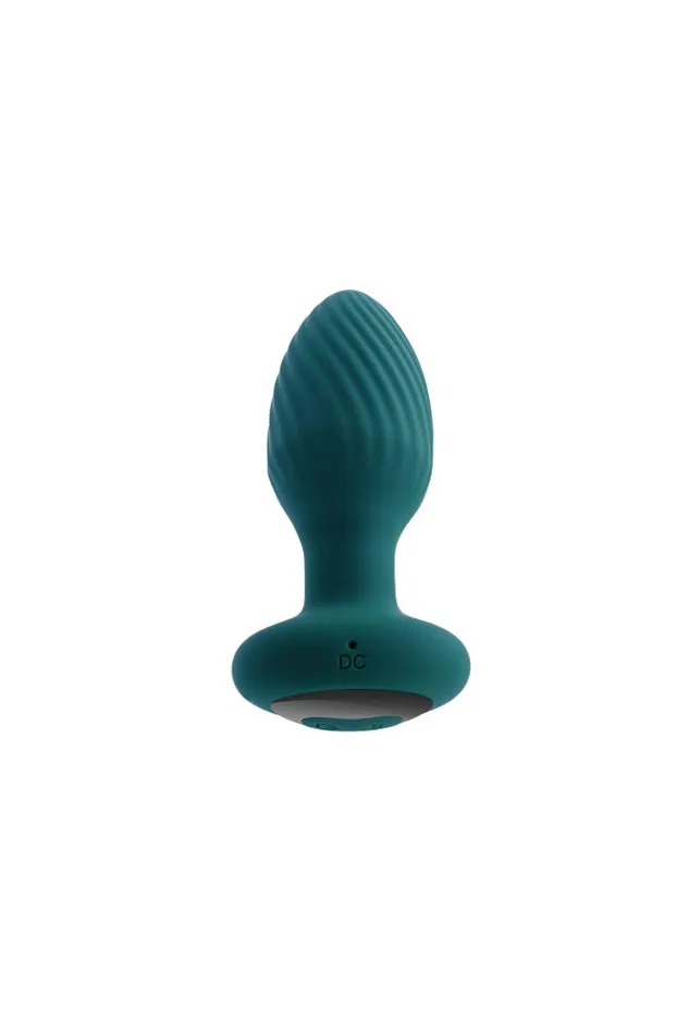 Male Sex Toys Playboy Spinning Tail Teaser Vibrating Twirling Butt Plug with Remote Control Teal Evolved