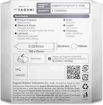 Male Sex Toys Sagami Sagami 002 Large Condom Single Pack