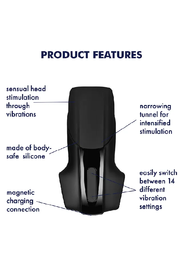 Male Sex Toys Satisfyer Mens Vibrating Masturbator Black Satisfyer
