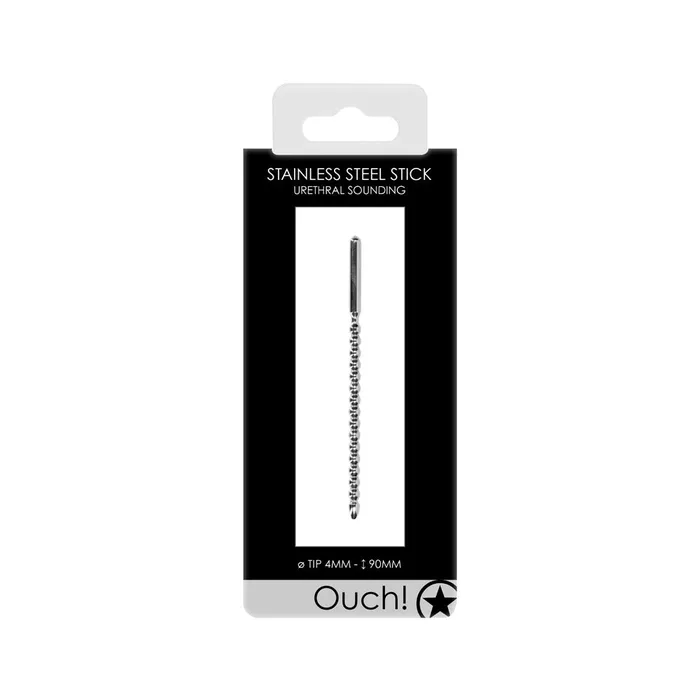 Male Sex Toys Shots Toys Shots Ouch Urethral Stainless Steel Beaded Stick 4mm