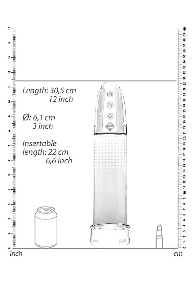 Male Sex Toys Shots Toys Shots Toys Pumped Automatic Rechargeable Luv Penis Pump Clear