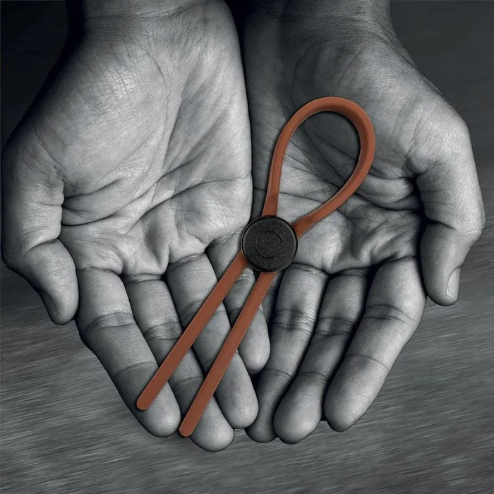 Male Sex Toys VelvOr VelvOr Rooster Ragnar Adjustable Lasso String Cock Ring BROWN