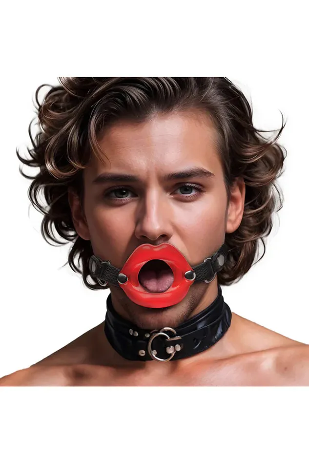 Male Sex Toys XR Brands XR Brands Master Series Juicy Lips Silicone Open Mouth Gag