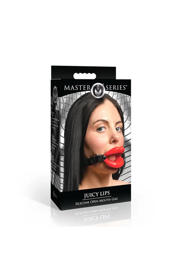 Male Sex Toys XR Brands XR Brands Master Series Juicy Lips Silicone Open Mouth Gag