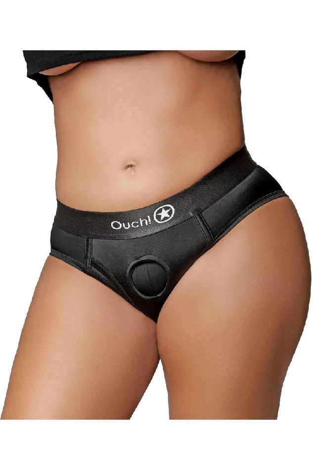 Ouch by Shots Toys Vibrating Strapon Highcut Brief Black Various Sizes Shots Toys Female Sex Toys Ouch by Shots Toys Vibrating Strapon Highcut Brief Black Various Sizes Shots Toys Female Sex Toys