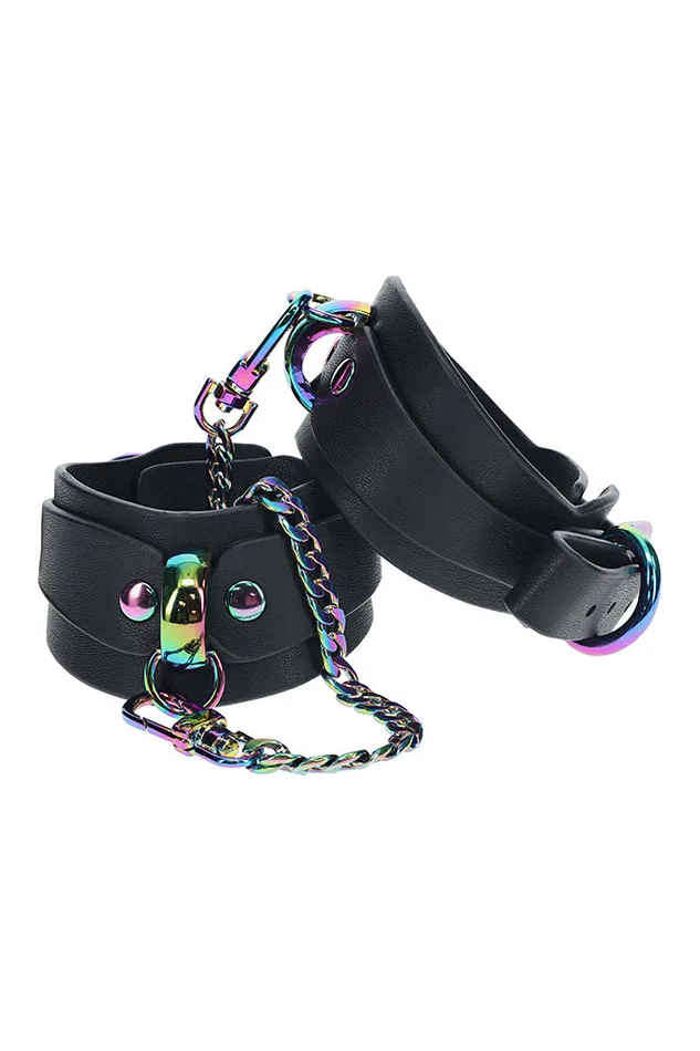 Ouch International Venice Collection Handcuffs BlackIridescent Shots Toys Anal