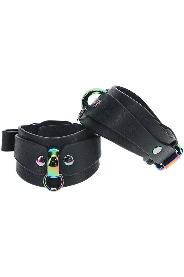 Ouch International Venice Collection Handcuffs BlackIridescent Shots Toys Anal