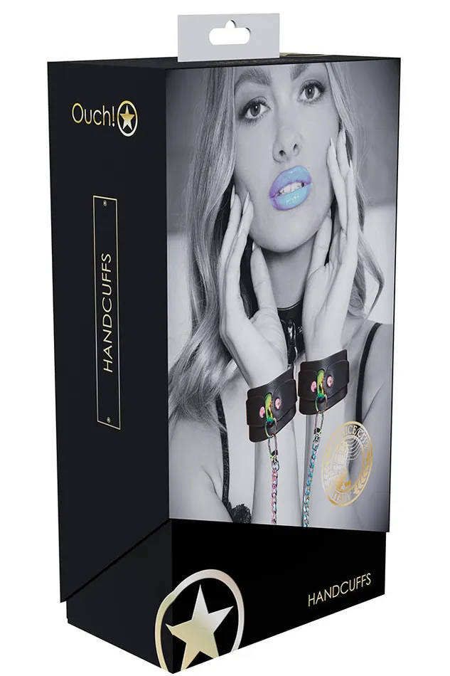 Ouch International Venice Collection Handcuffs BlackIridescent Shots Toys Anal