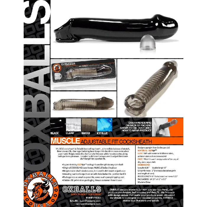 Oxballs Muscle Cock Sheath Black OXBALLS Dildos