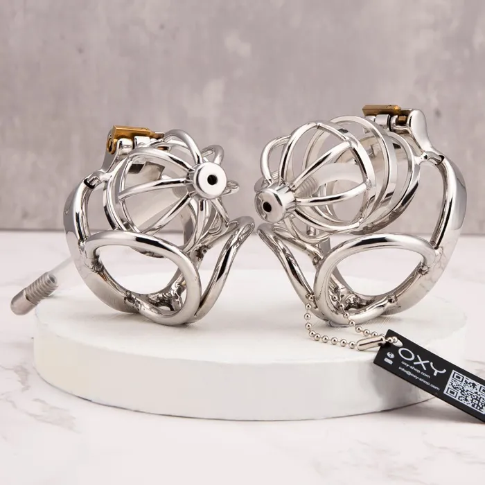 Oxyshop Male Sex Toys CH09V2 Steel Chastity with Balls Support