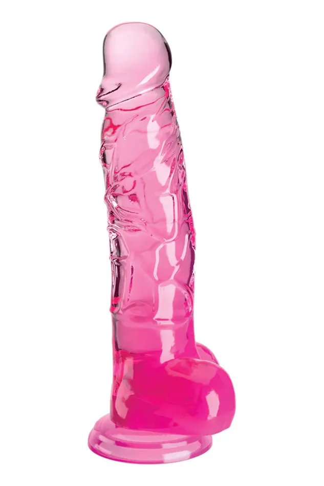 Pipedream Dildos Pipedream King Cock 8 inch Clear Realistic Cock with Balls Pink Pipedream Dildos Pipedream King Cock 8 inch Clear Realistic Cock with Balls Pink