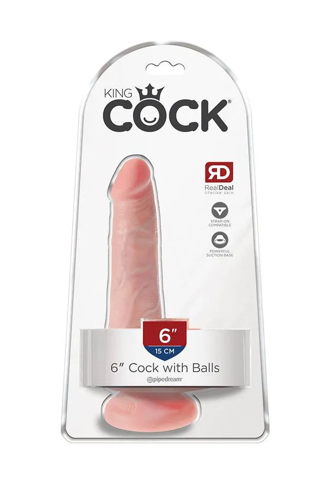 Pipedream King Cock Realistic Dildo with Balls 6 inch Beige Pipedream Dildos
