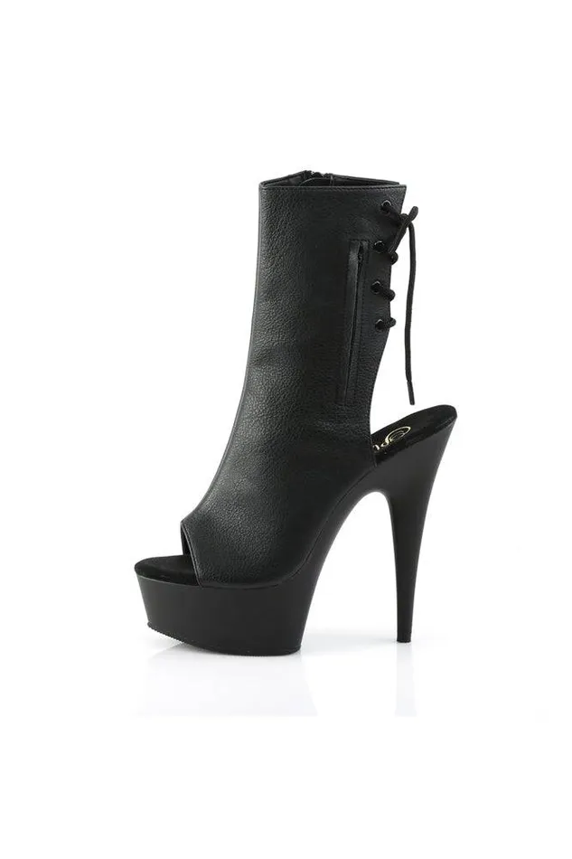 Pleaser USA Anal Pleaser USA Delight 6 Stiletto Pleather Open Toe Bootie Black Pleaser USA Anal Pleaser USA Delight 6 Stiletto Pleather Open Toe Bootie Black