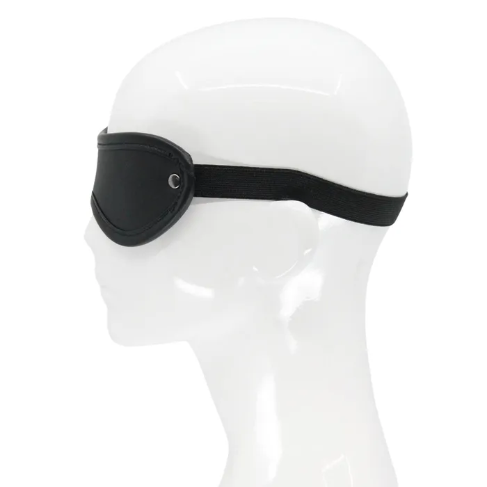 Restraints LOVE IN LEATHER Love In Leather Premium Leather Blindfold Pewter Hardware 048