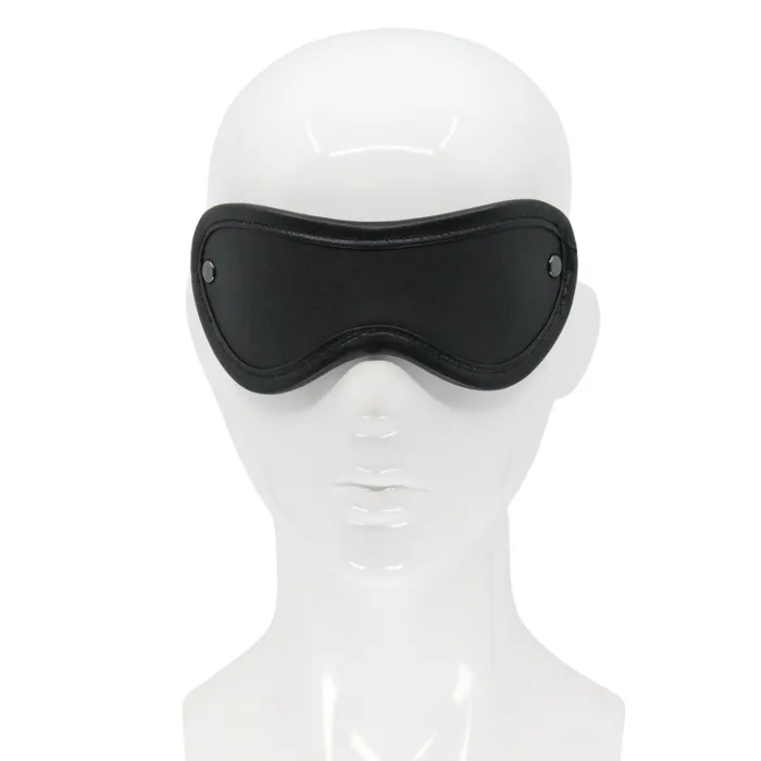 Restraints LOVE IN LEATHER Love In Leather Premium Leather Blindfold Pewter Hardware 048