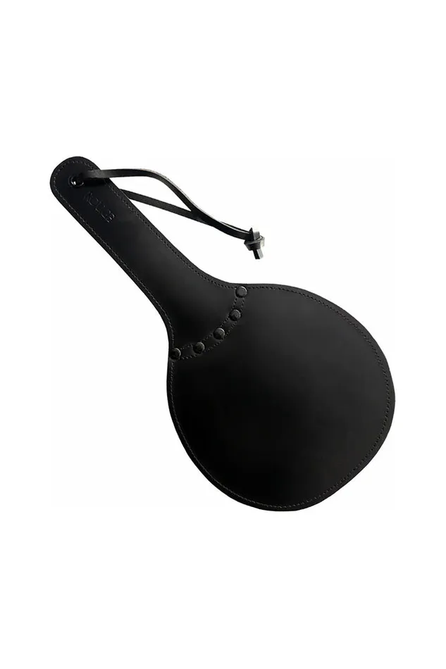 Restraints Rouge Garments Rouge Garments Leather Padded Ping Pong Spanking Paddle Black