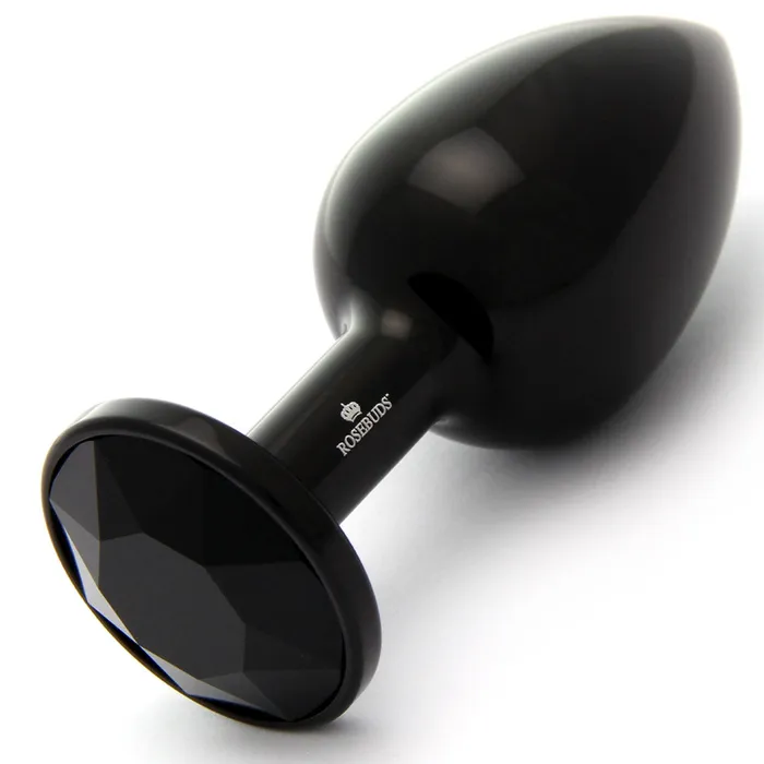 Rosebuds Anal Rosebuds Aluminium Butt Plug Black Medium Jet