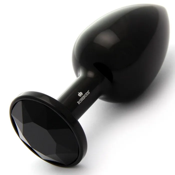Rosebuds Anal Rosebuds Aluminium Butt Plug Black Medium Jet