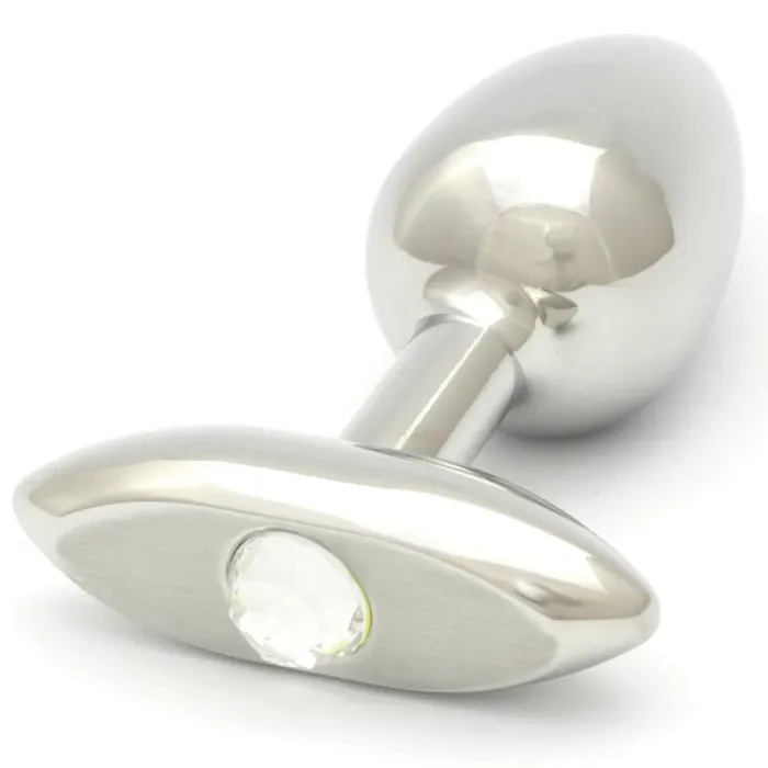 Rosebuds Anal Rosebuds Stainless Steel Butt Plug Medium T Bar Clear