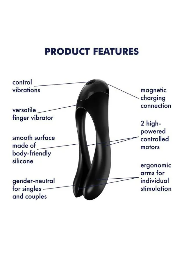 Satisfyer Vibrators Satisfyer Candy Cane Silicone Finger Vibrator Black