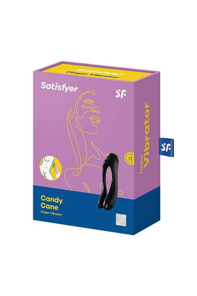 Satisfyer Vibrators Satisfyer Candy Cane Silicone Finger Vibrator Black