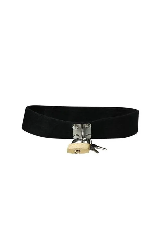 Sex Mischief Lock and Key Collar Black Sex Mischief Dildos