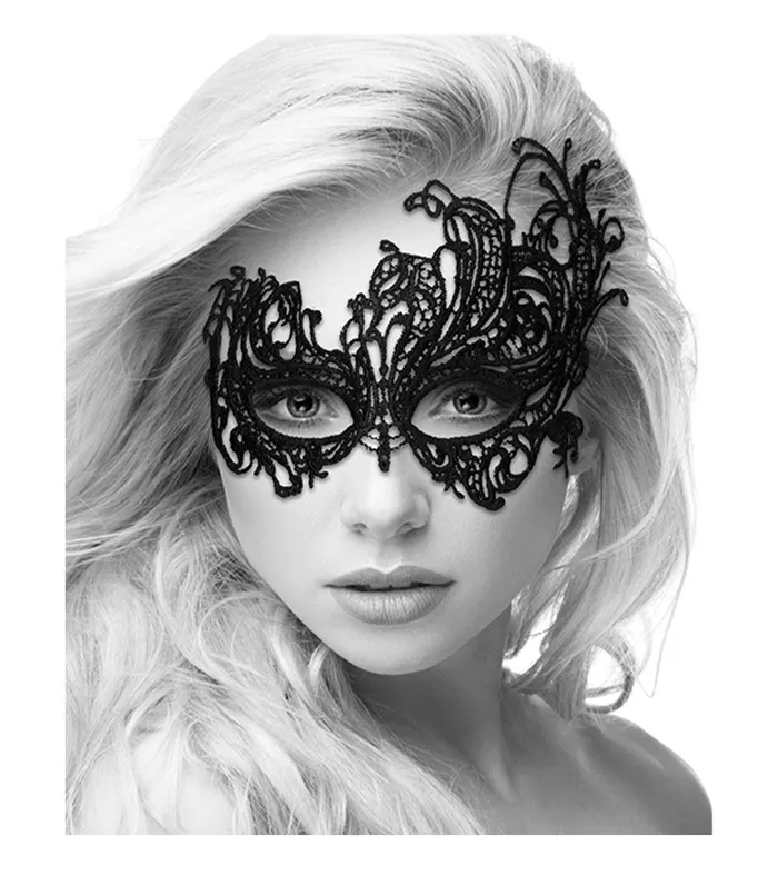 Shots America Anal Black White Lace Eye Mask