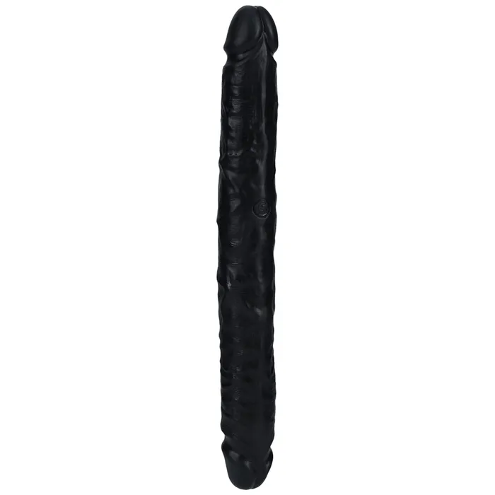 Shots Real Rock Straight Slim 12 Inch Double Dildo Black Shots Toys Dildos