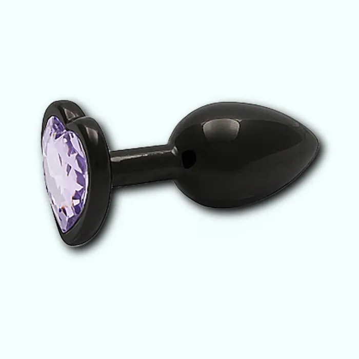 Shots Shots Ouch Heart Gem Butt Plug Small GunmetalAmethyst Anal