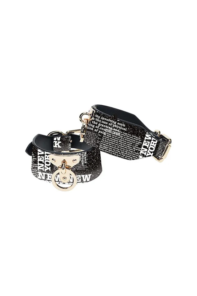 Shots Toys Anal Ouch International NY Collection Handcuffs BlackWhite