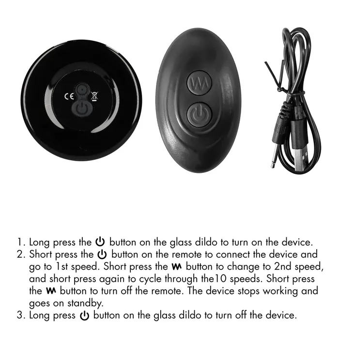 Shots Toys Anal Shots Chrystalino Ribbly Glass Plug Black