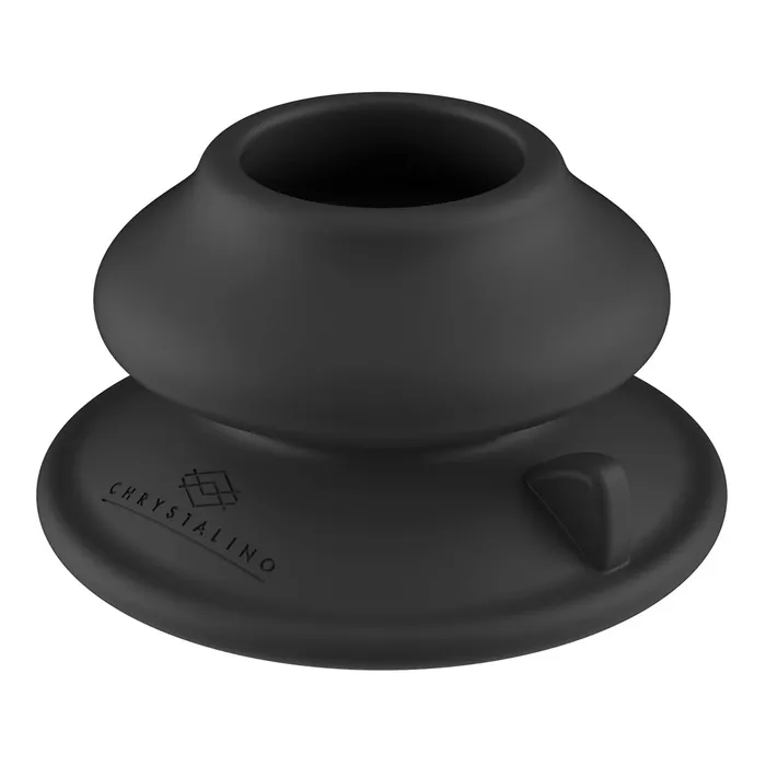 Shots Toys Anal Shots Chrystalino Ribbly Glass Plug Black