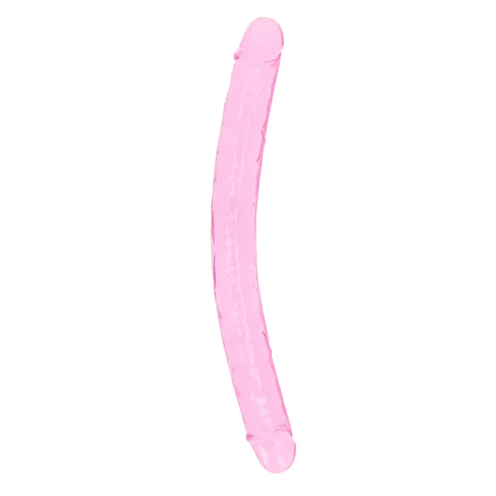 Shots Toys Dildos Shots Real Rock Crystal Clear 13 Inch Double Dildo Pink